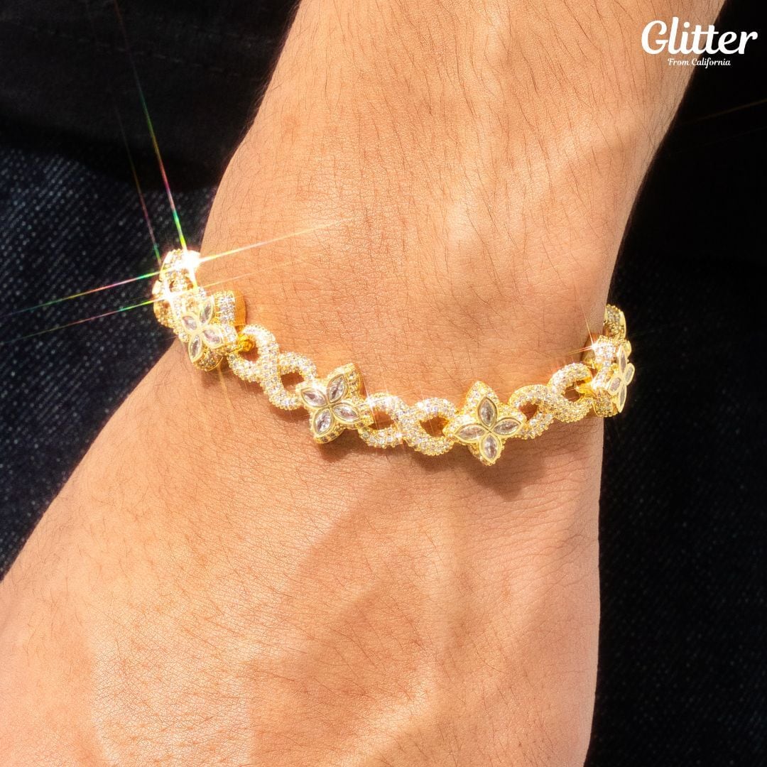 Diamond Infinity Four Leaf Bracelet – Glitter