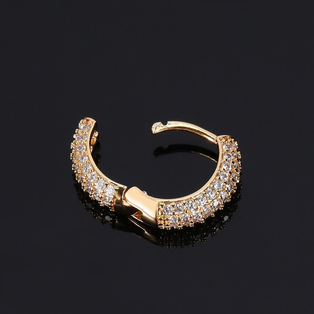 s925 Iced Out Hoop Earrings 【GOLD】