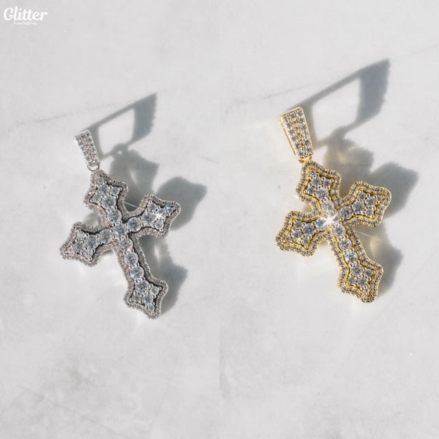 s925 Iced Out Cross Pendant