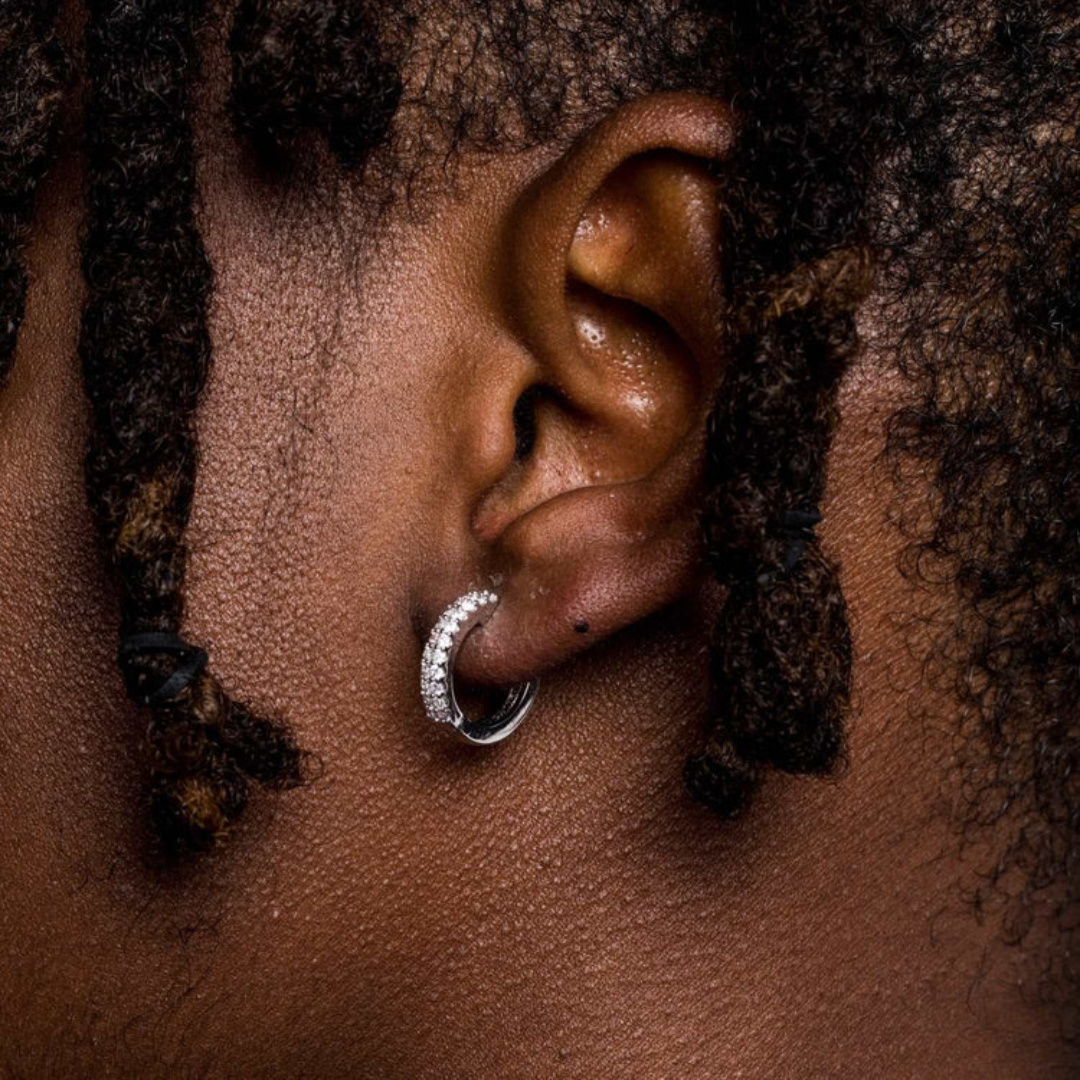 s925 Iced Out Micro Hoop Earrings