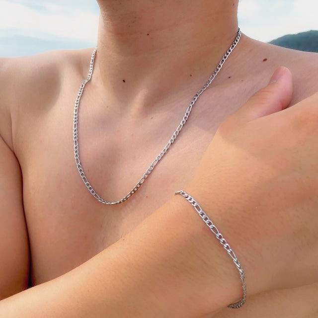 s925 Figaro Chain Bracelet【3mm】