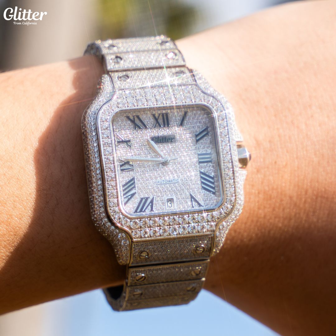 時計 Glitter Iced Greek Dial Diamond Watch Iced Greek Dial Diamond Watch – Glitter