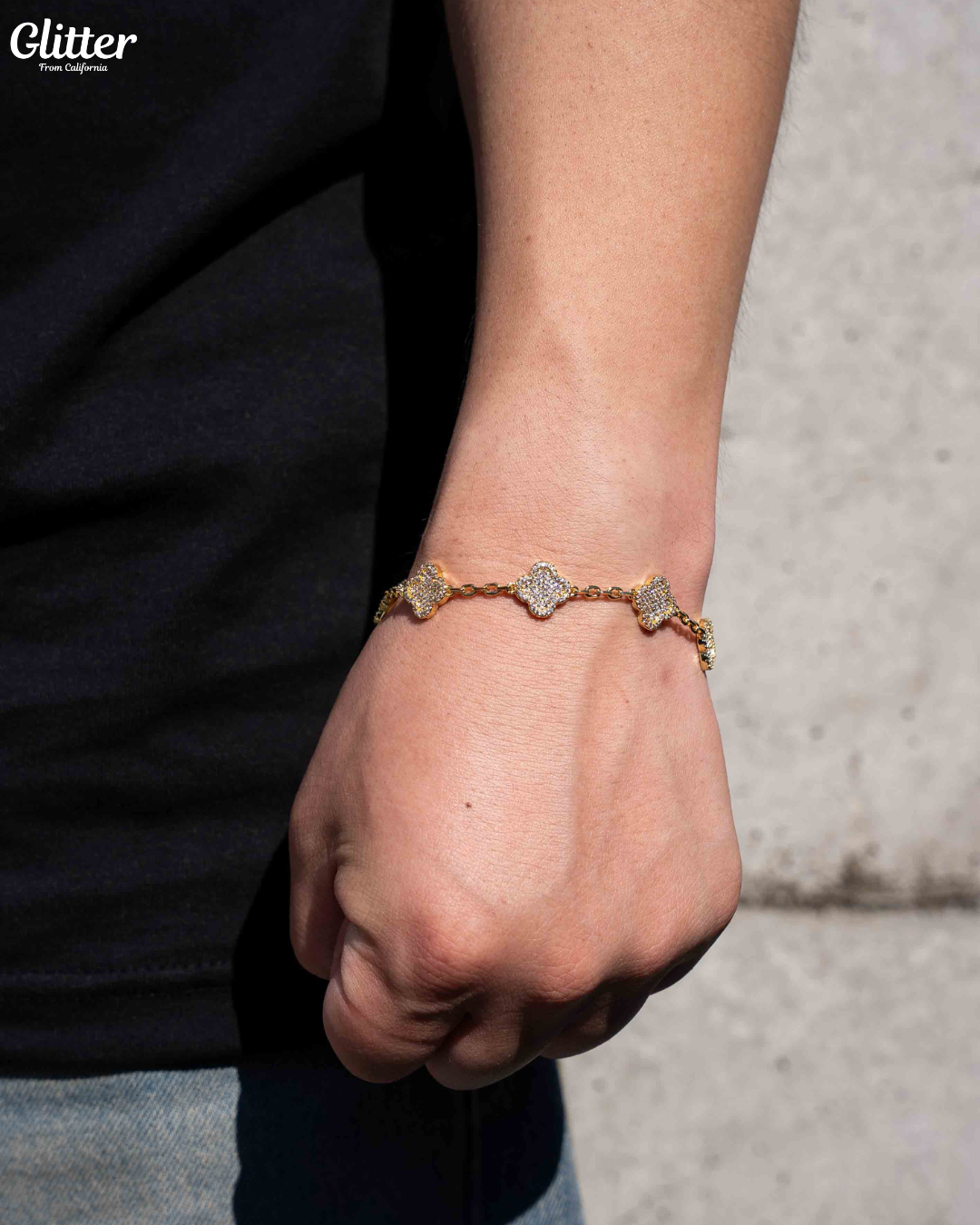925 Iced Out Motif Chain Bracelet