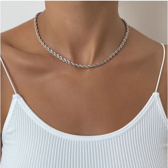 s925 Diamond Cut Rope Chain 【5mm】