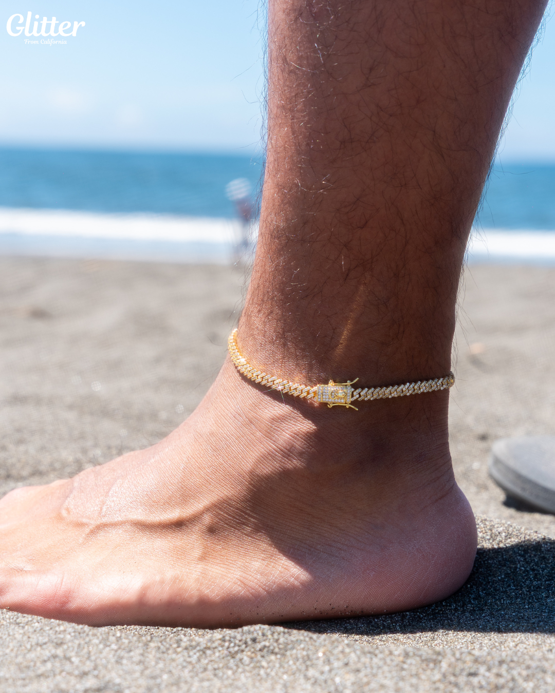Iced Out Prong Chain Anklet【GOLD/SILVER】