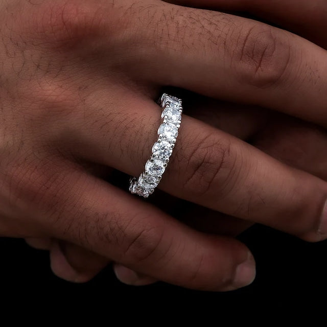s925 Single Layer Diamond Band Ring 【4mm】