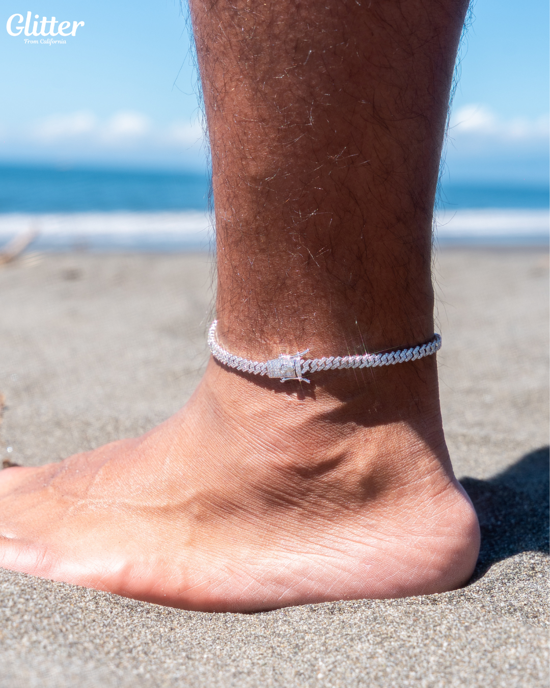 Iced Out Prong Chain Anklet【GOLD/SILVER】