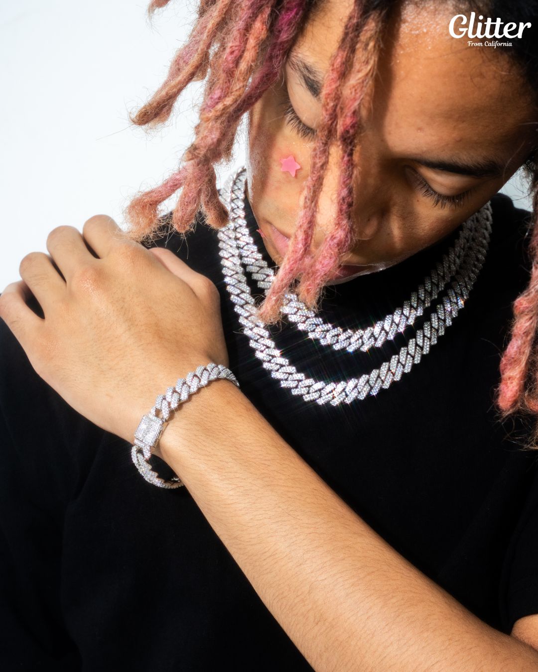 Iced Out Prong Chain Bracelet 【SILVER】