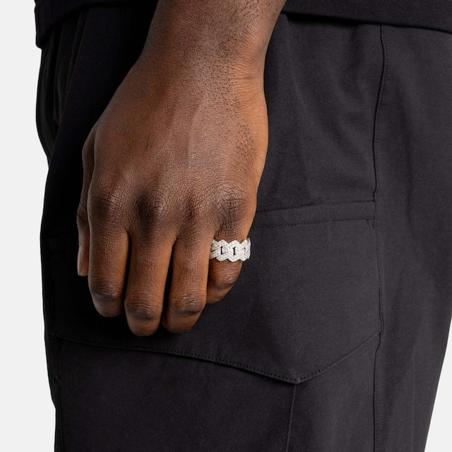 s925 Iced Out Prong Ring