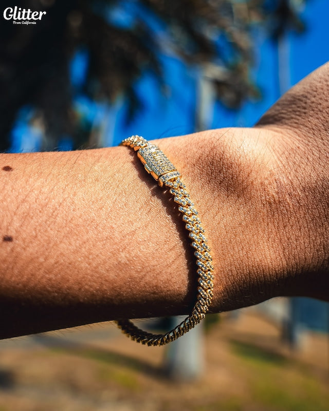 s925 Iced Out Prong Chain Bracelet 【5mm】