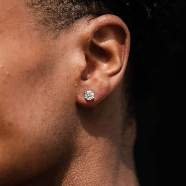 10k Round Cut Stud Earrings