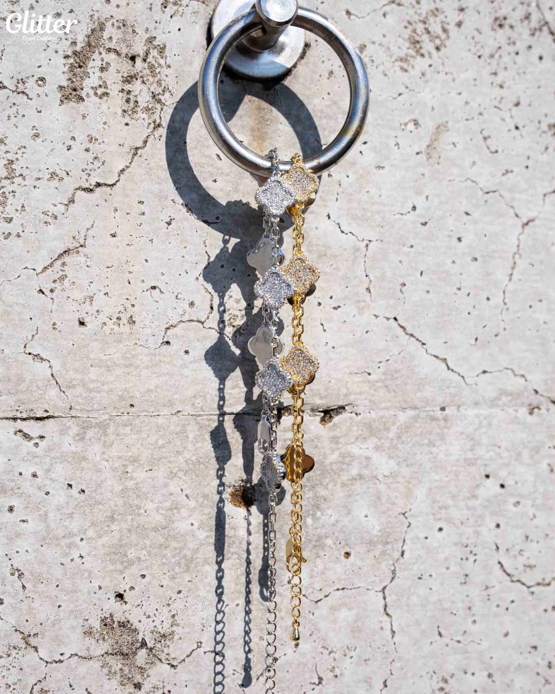 925 Iced Out Motif Chain Bracelet