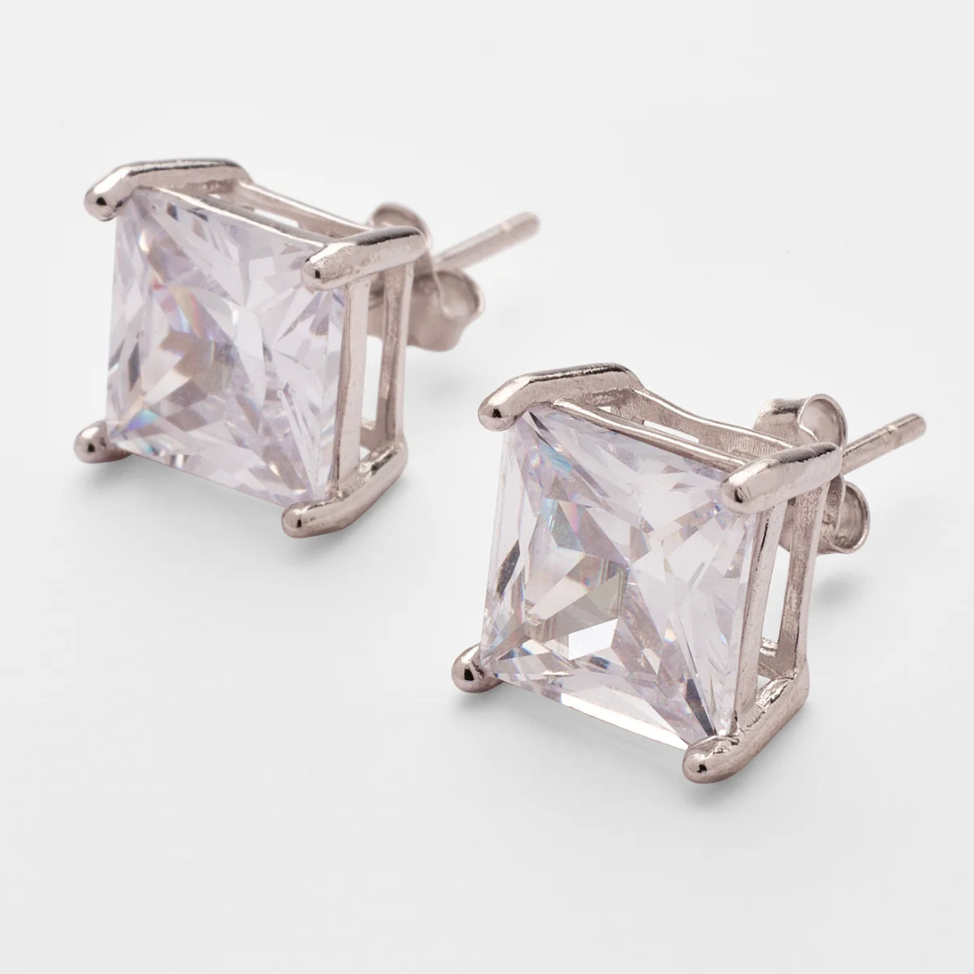 s925 Squared Cut Earrings