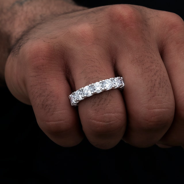 s925 Single Layer Diamond Band Ring 【4mm】