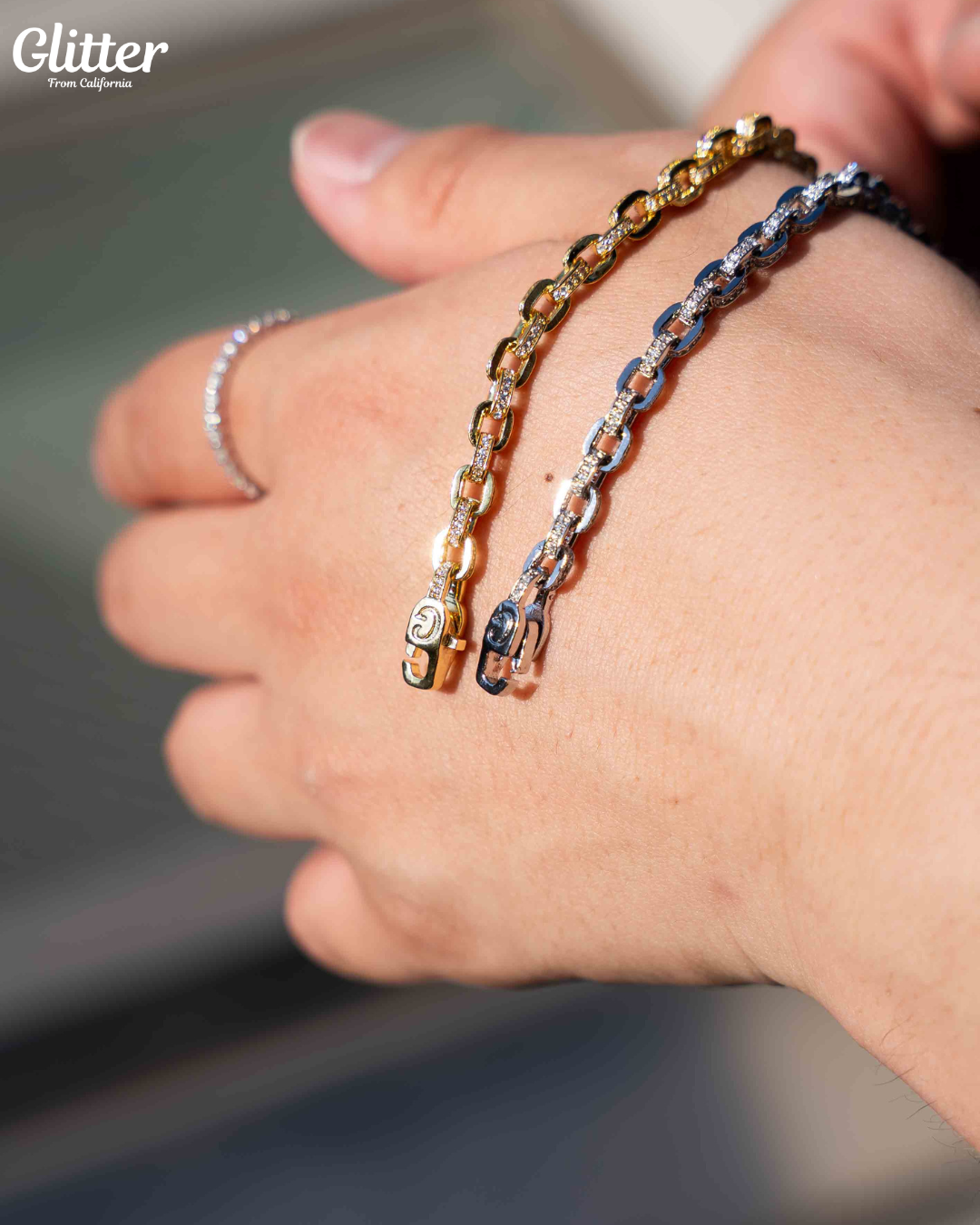 s925 Iced Box Chain Bracelet