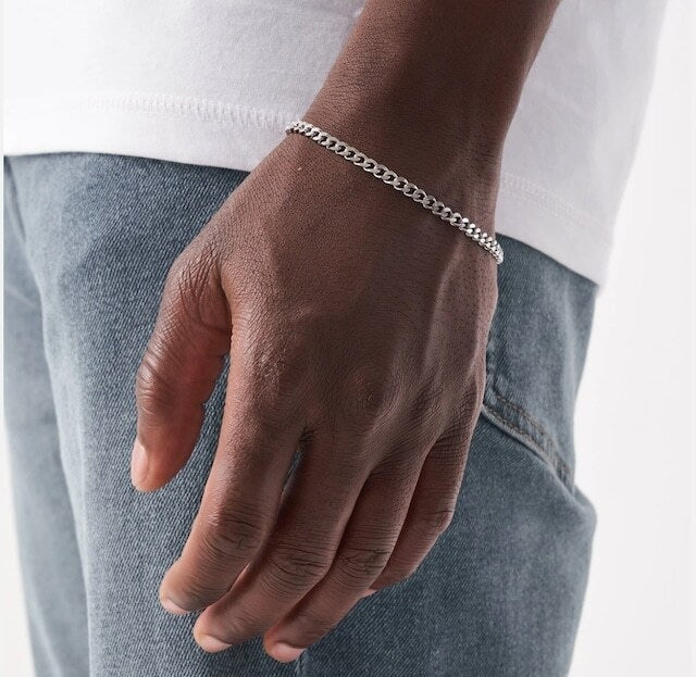 s925 Miami Chain Link Bracelet 【3mm】