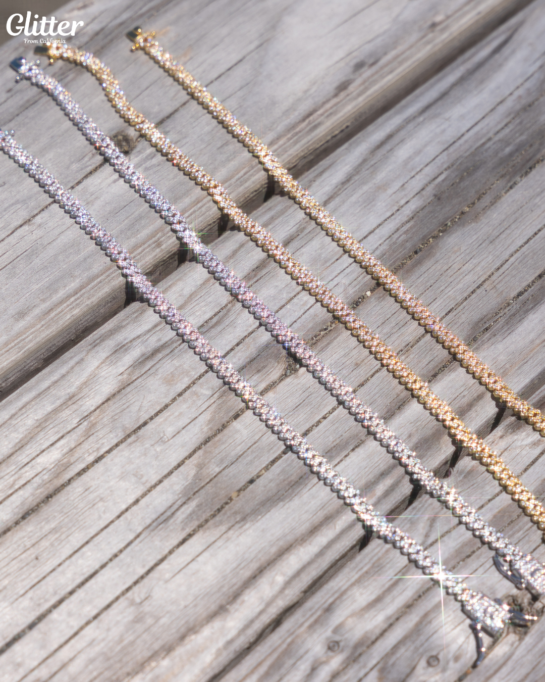 Iced Out Prong Chain Anklet【GOLD/SILVER】