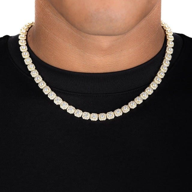s925 Clustered Tennis Chain【7mm】