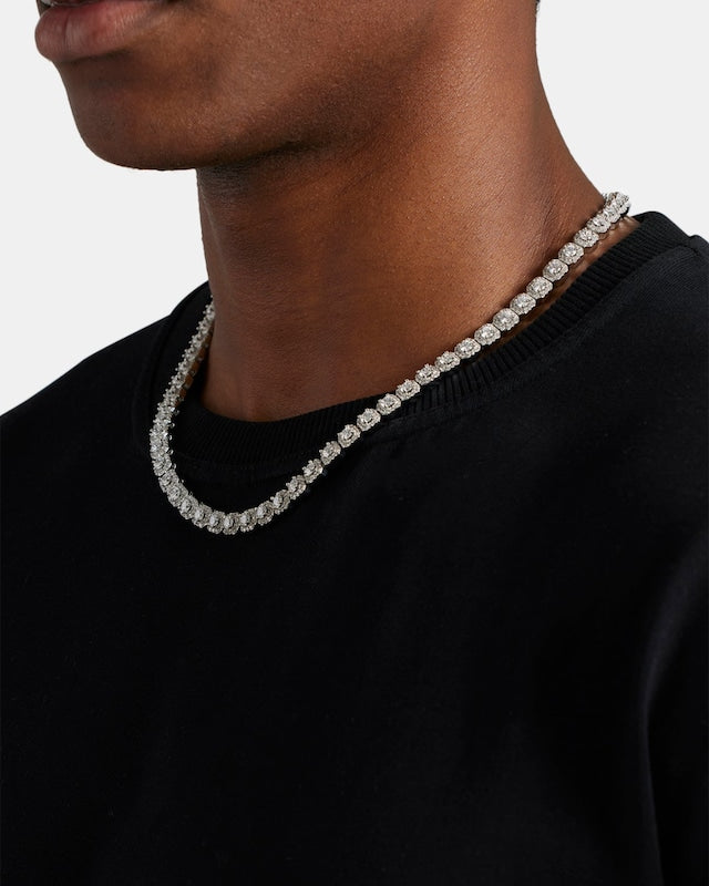 s925 Clustered Tennis Chain【7mm】