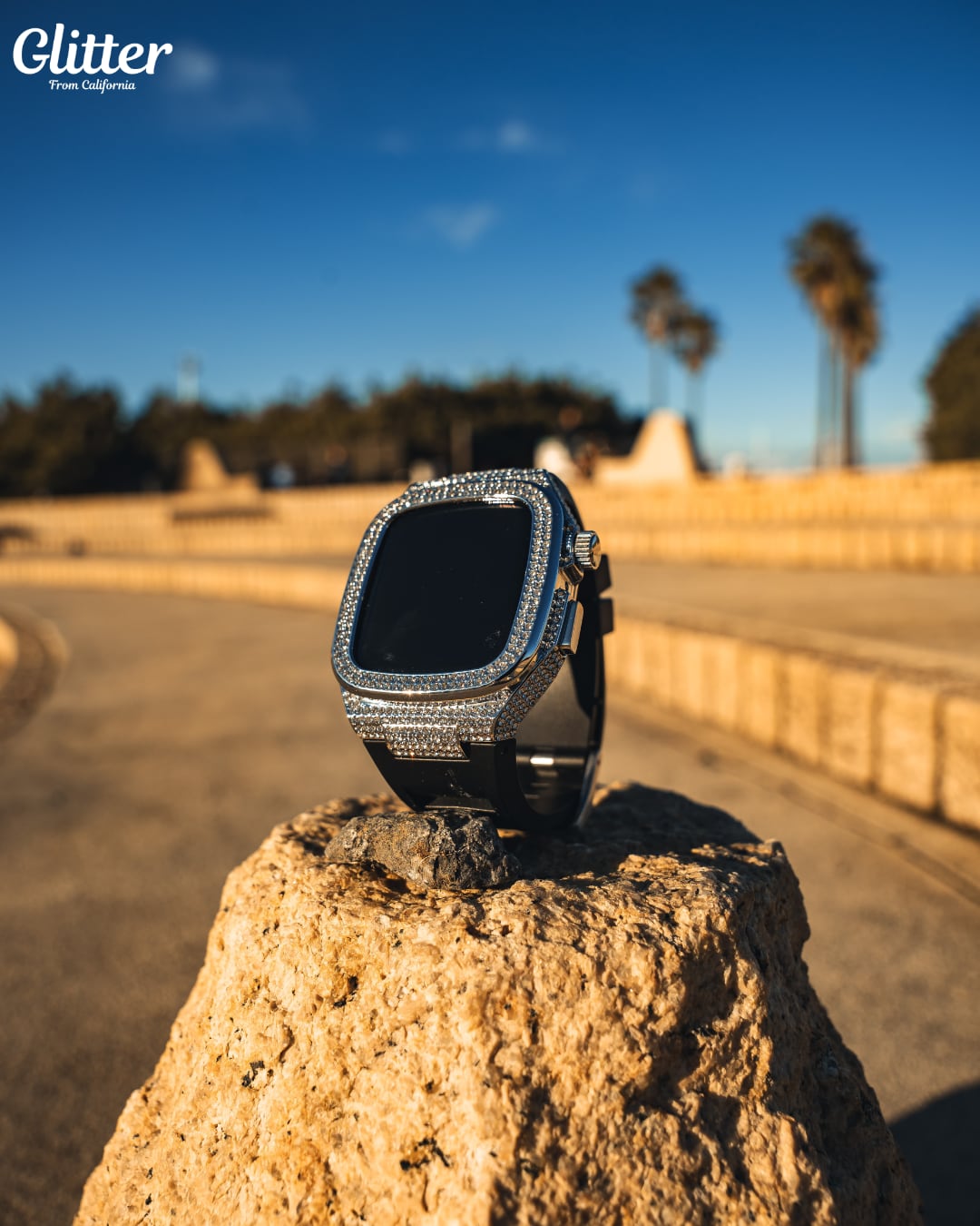 Iced Out Apple Watch Case 【SILVER】