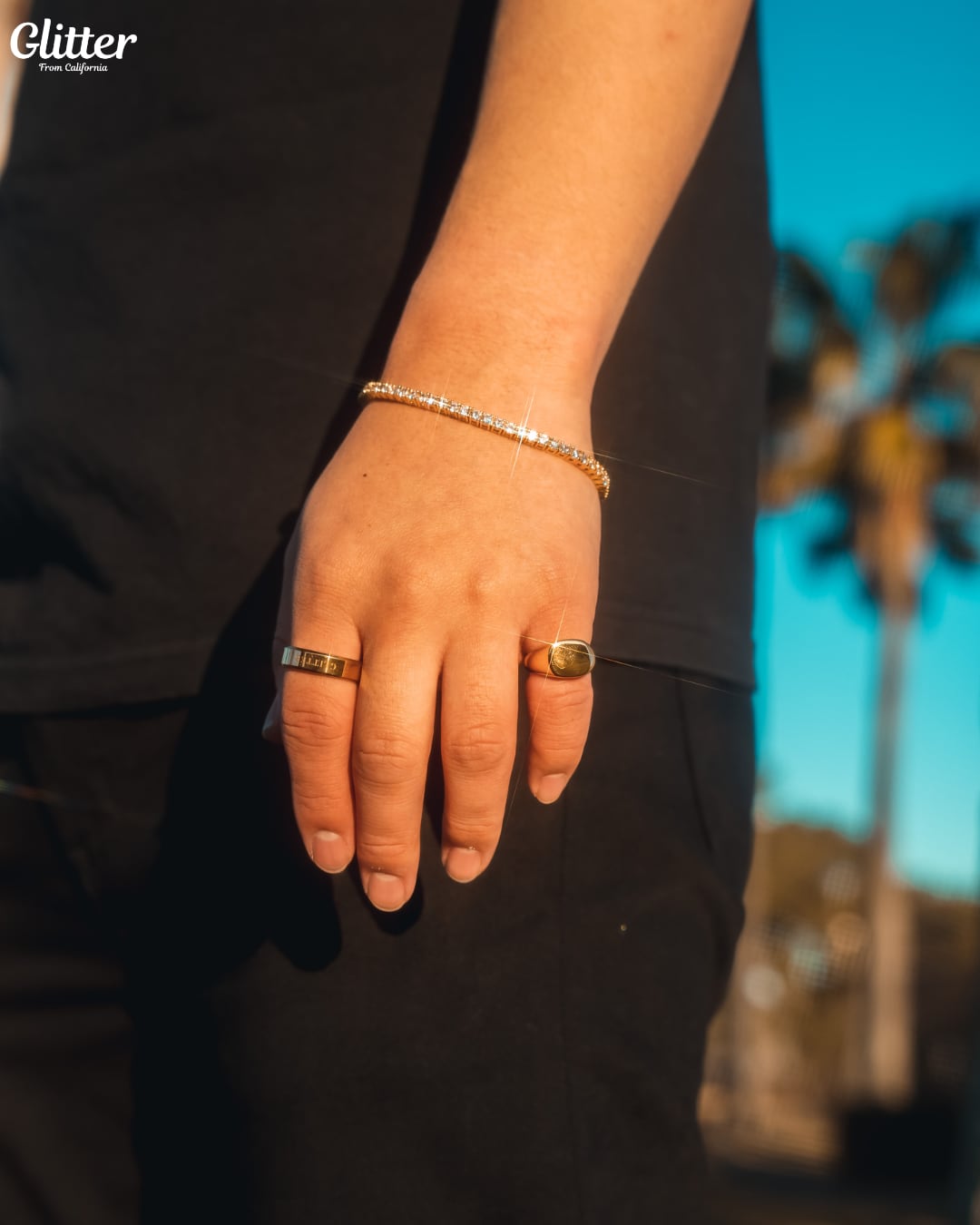 Glitter Gold Flat Ring