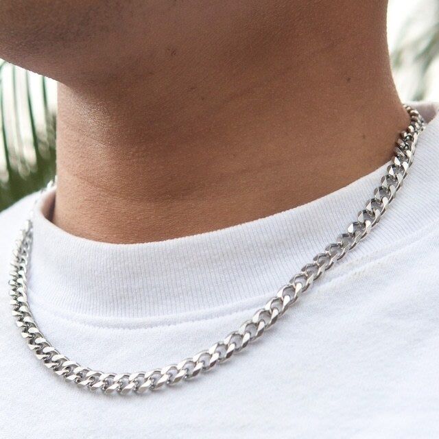 s925 Miami Chain Link Necklace 【7mm】