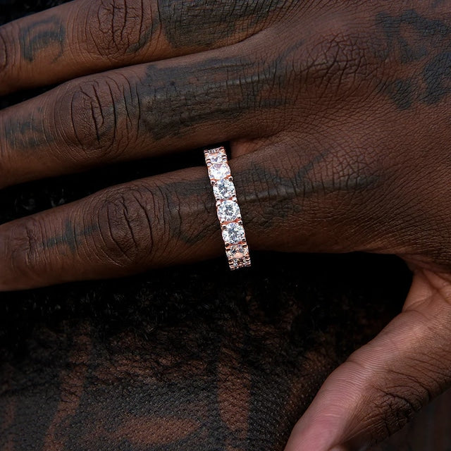 s925 Single Layer Diamond Band Ring 【4mm】