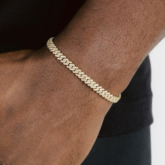 s925 Iced Out Prong Chain Bracelet 【5mm】