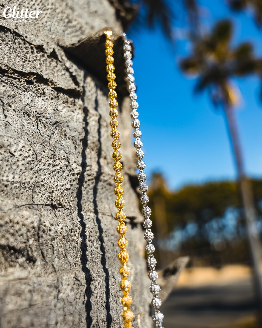 Iced Out Ball Bracelet 【GOLD/ WHITE GOLD】