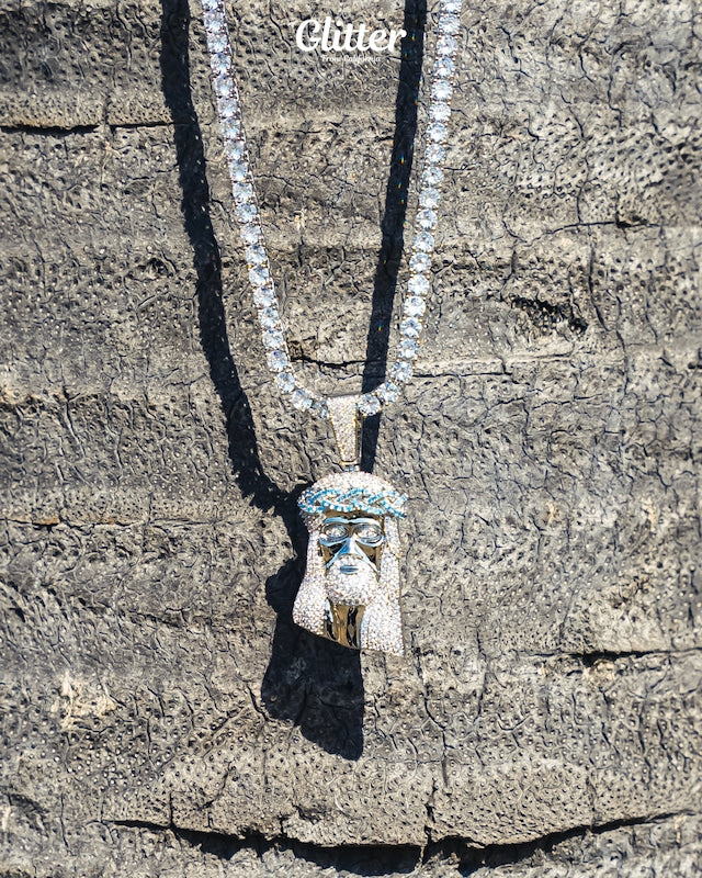 s925 Iced Out Jesus Pendant