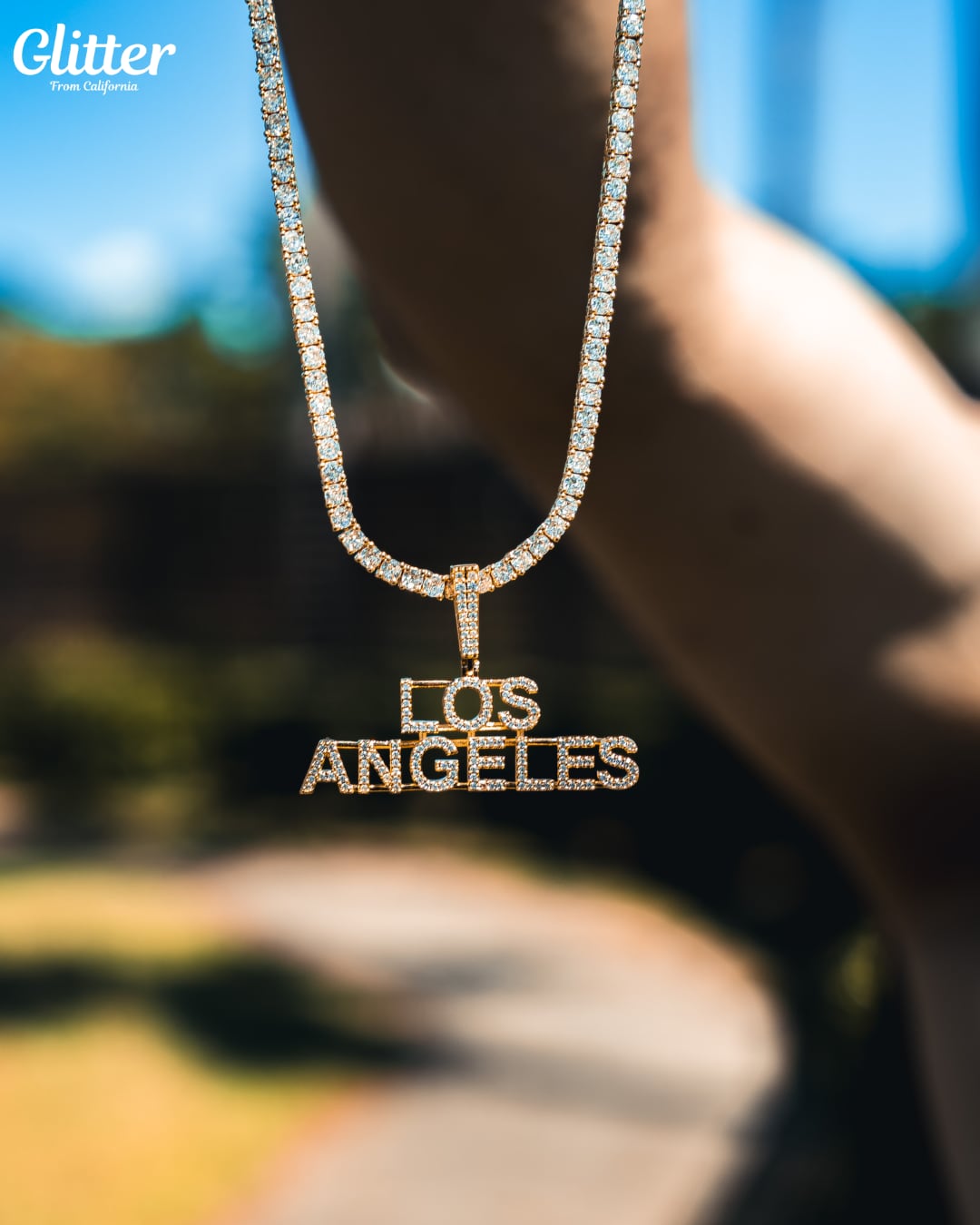 Iced Out Los Angeles Logo Pendant 【GOLD/SILVER】