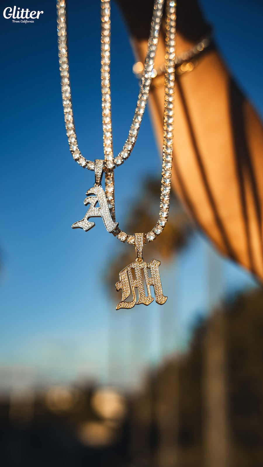 Iced Out Old English Letter Pendant