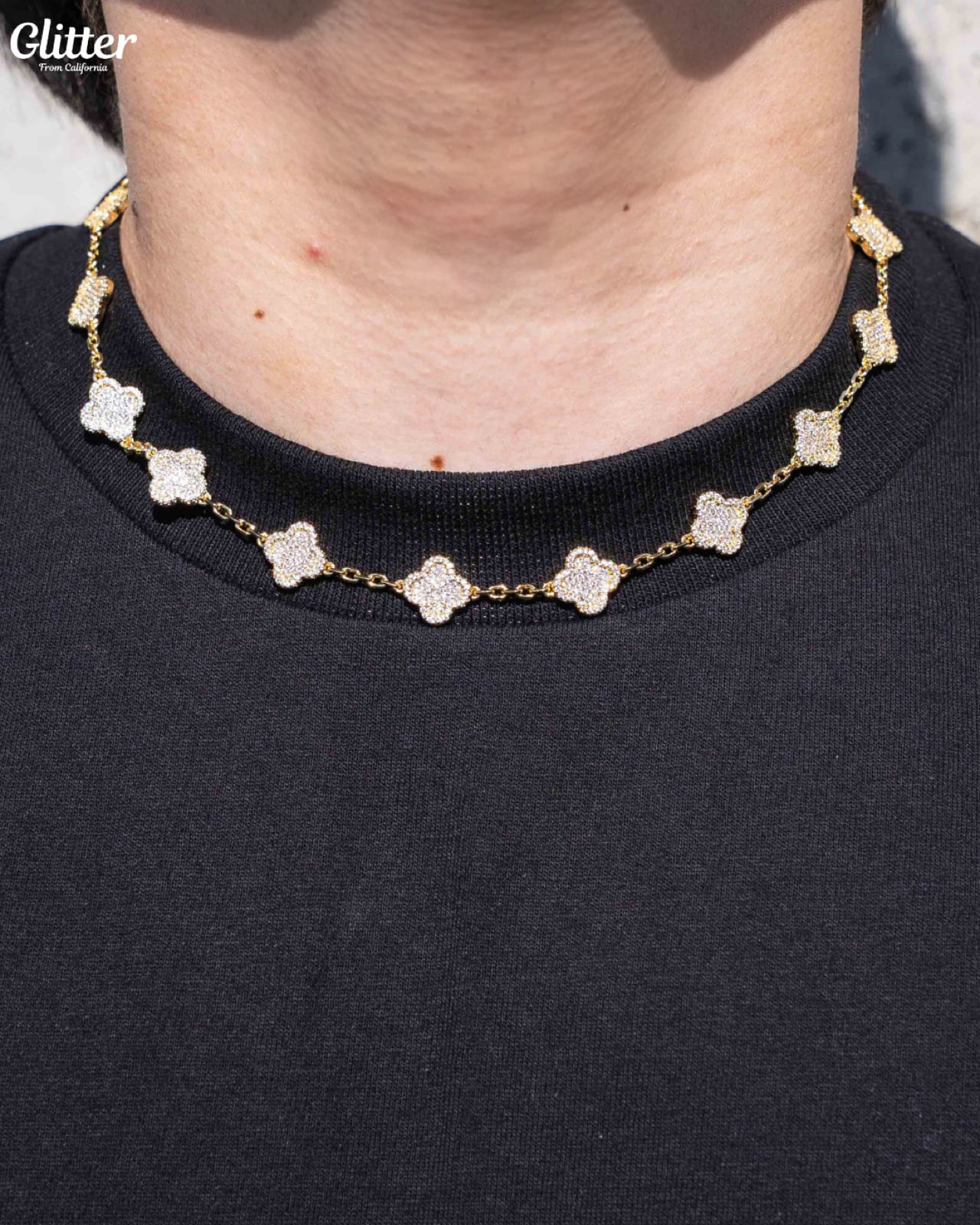 Iced Out Motif Chain Necklace