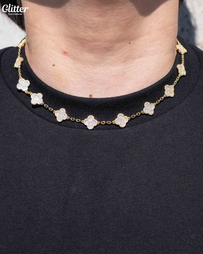Iced Out Motif Chain Necklace