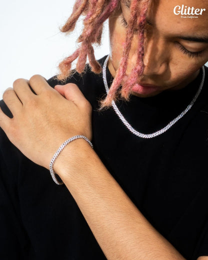 Iced Out Prong Cuban Chain Set 【5mm】