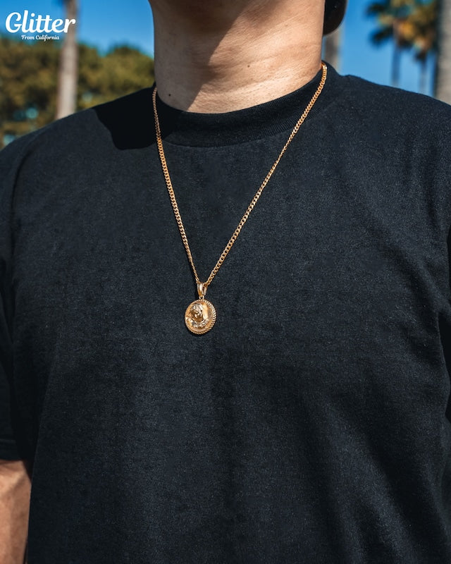 s925 Glitter Saint Mary Coin Pendant