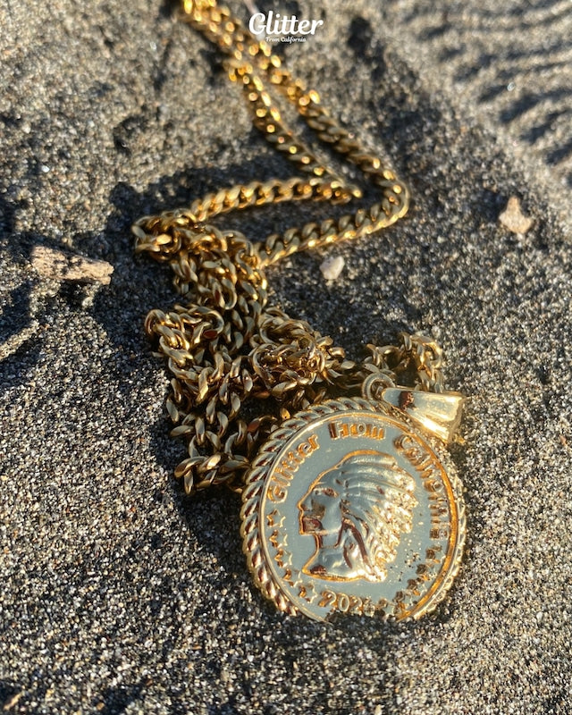 s925 Glitter Indian Coin Pendant