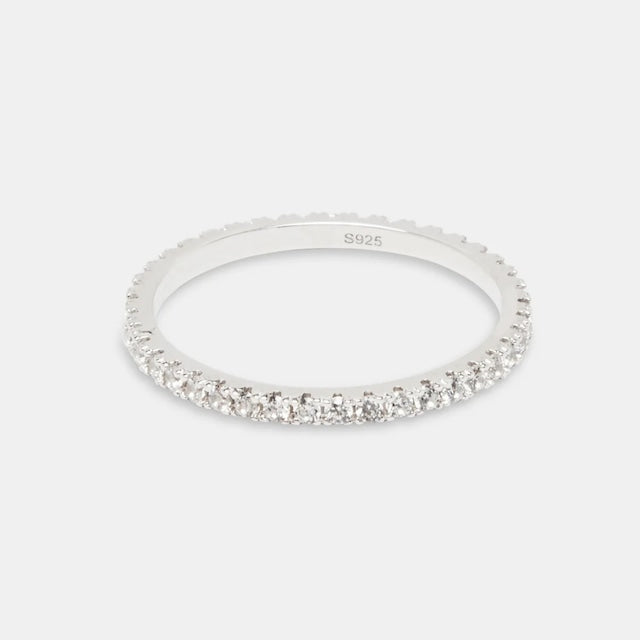 s925 Single Layer Diamond Band Ring 【2mm】