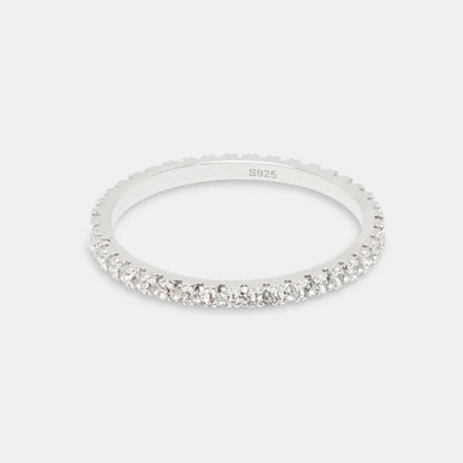 s925 Single Layer Diamond Band Ring 【2mm】