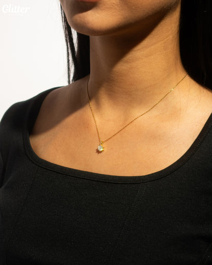 6mm Moissanite Point Necklace【GOLD】