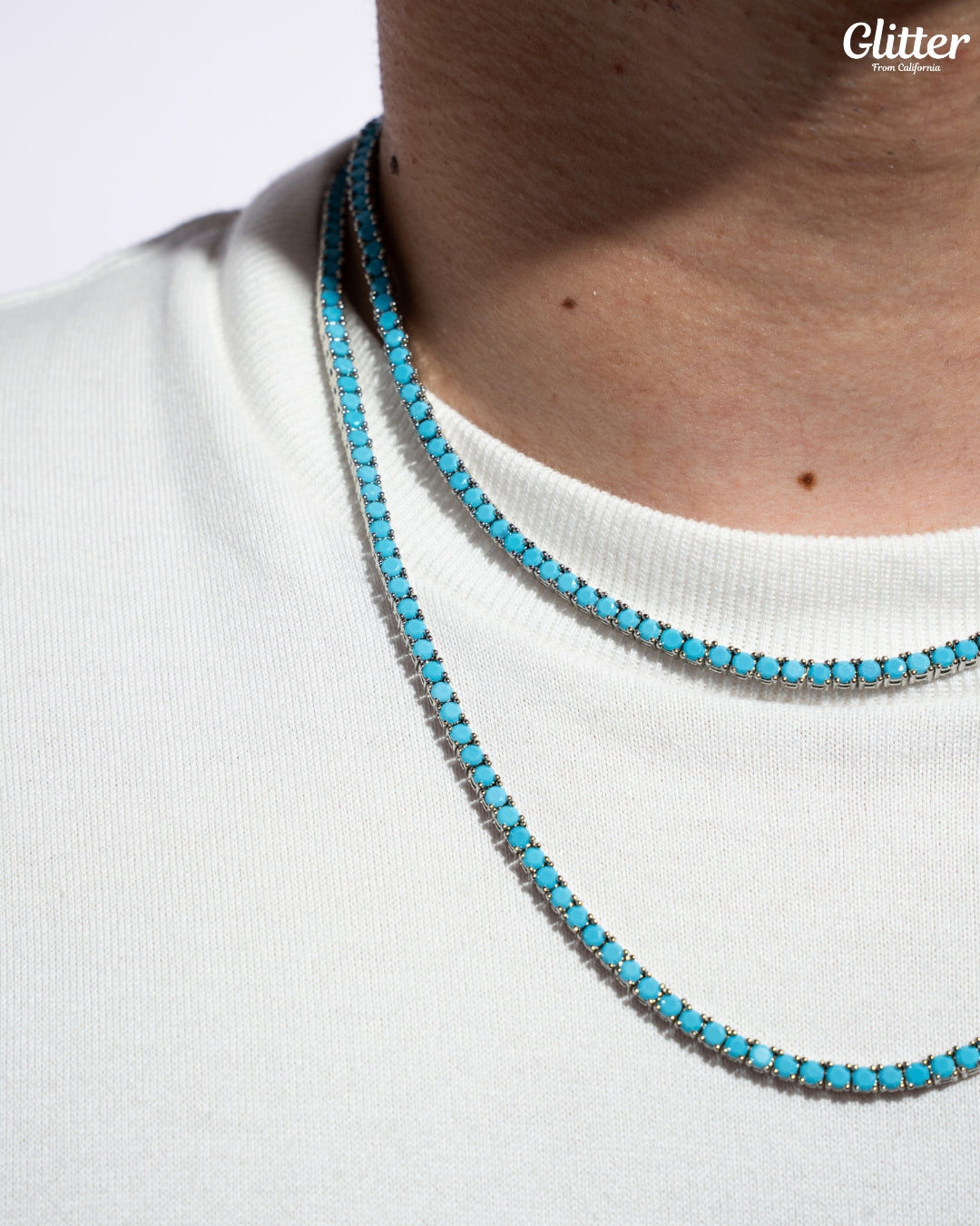 Turquoise Tennis Chain Necklace