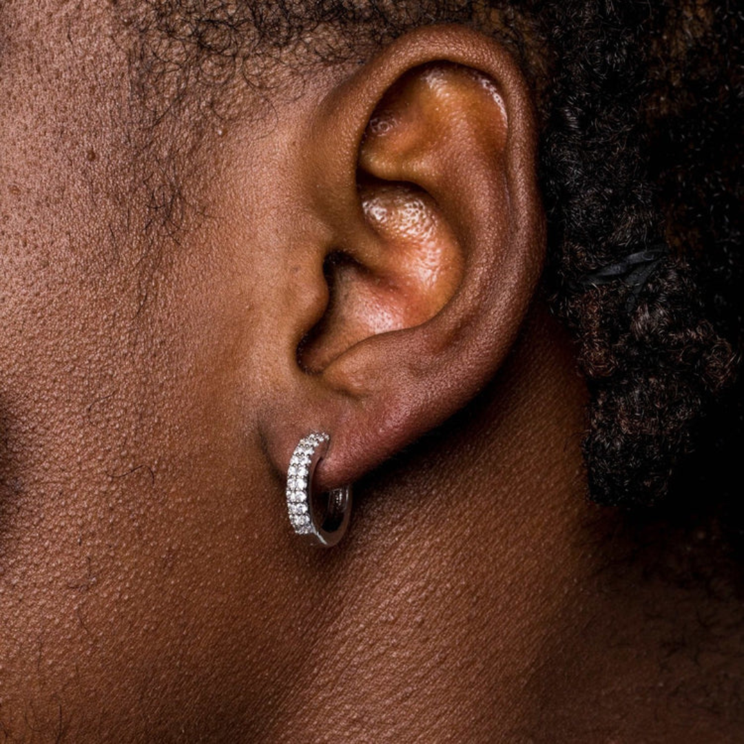 s925 Iced Out Micro Hoop Earrings