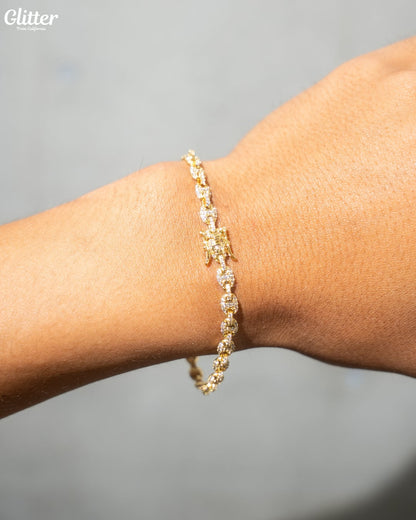 Iced Out Puffed Gucci Chain Bracelet【5mm】