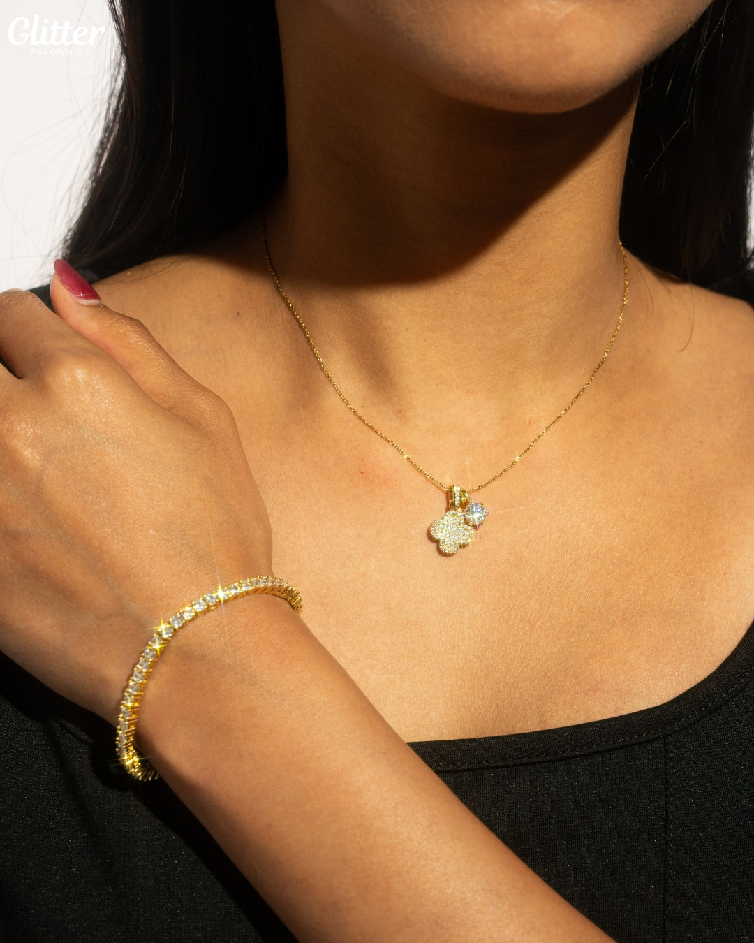 6mm Moissanite Point Necklace【GOLD】