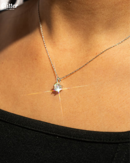6mm Moissanite Point Necklace【SILVER】