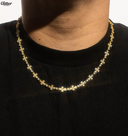 Iced Out Flared Cross Necklace