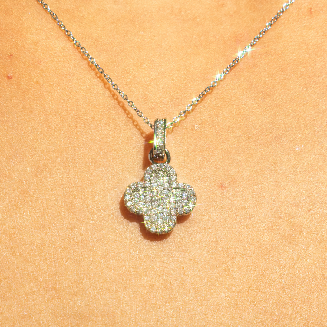 Iced Out Motif Necklace【SILVER】