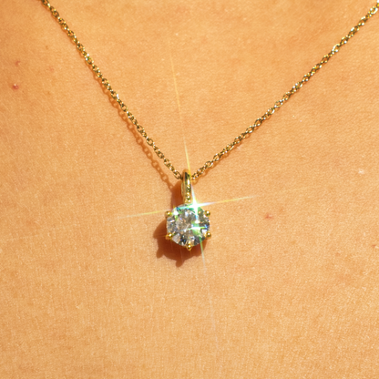 6mm Moissanite Point Necklace【GOLD】