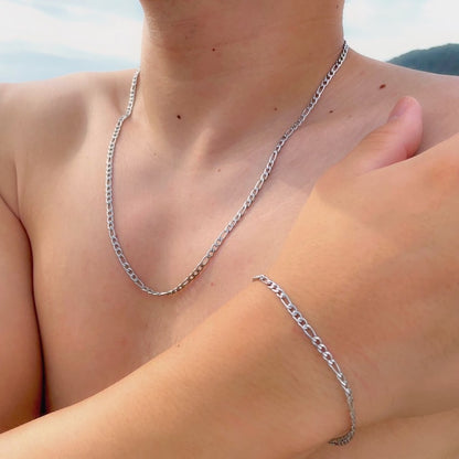 s925 Figaro Chain Bracelet【3mm】