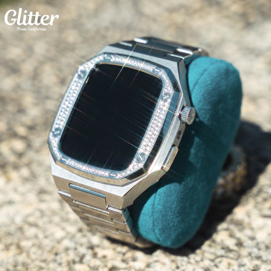 Iced Bezel Apple Watch Case 【SILVER】